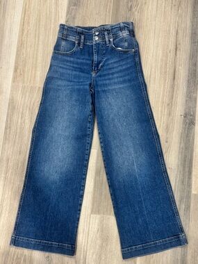 Frame Denim Wide-Leg High-Rise Jeans in Blue Wash